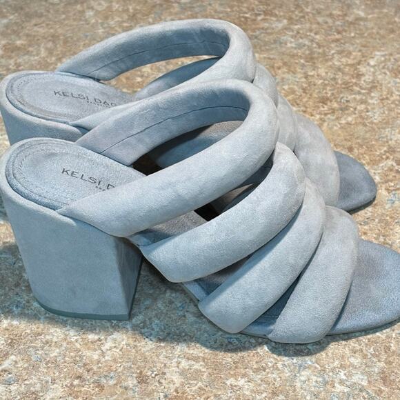 Kelsi Dagger Brooklyn Periwinkle 100% Leather Mell Mule Heeled Sandals Size 7.5 - Picture 3 of 10